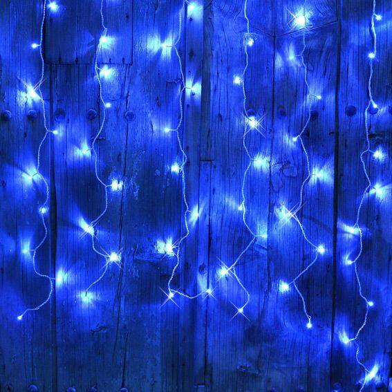 hueco famoso adolescentes Cortina de luces interconectable alto 2 m Azul 96 LED - Iluminación de  Navidad - Eminza