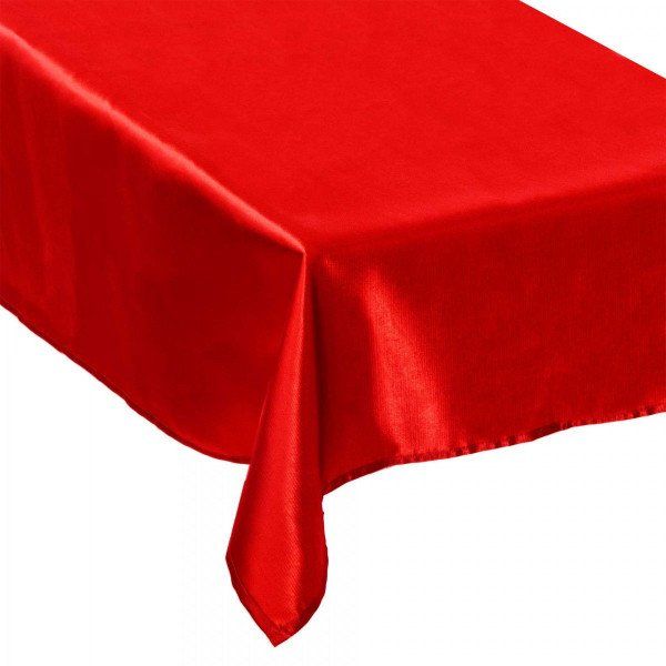 Tafelkleed (L360 cm) Satijn Rood - Feestelijke Eminza