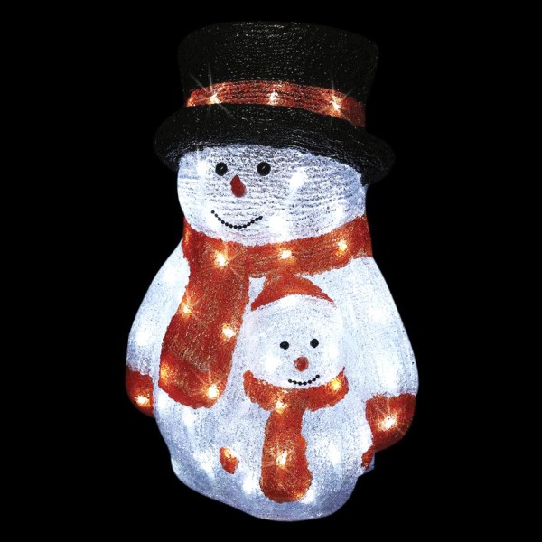 dutje Geletterdheid kleding Verlichte sneeuwpop Compaire koudwit 64 LED - Kerstverlichting - Eminza