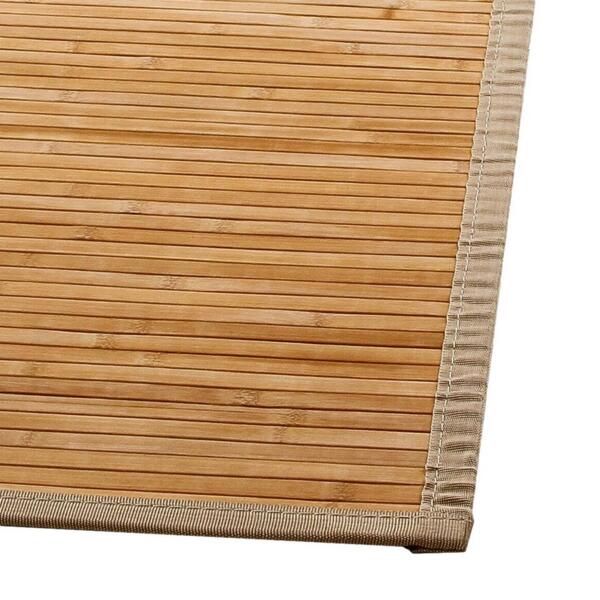 antwoord Zonnig Ronde Vloerkleed latjes (170 cm) Bamboe Naturel - Tapijten - Eminza
