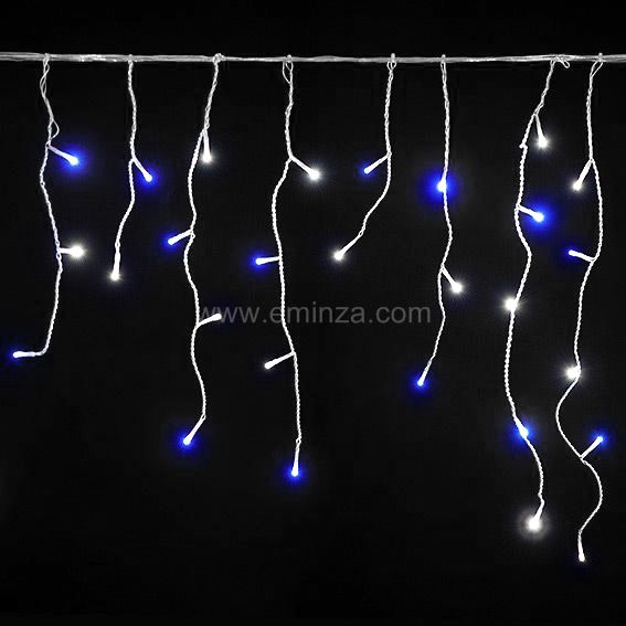 atleet Skalk sla Tweekleurige verlichte ijspegel L2,50 m wit en blauw 56 LED -  Kerstverlichting - Eminza