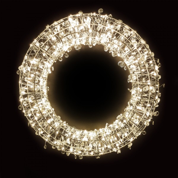 Corona de Navidad luminosa Crystaline 320 LED Blanco cálido