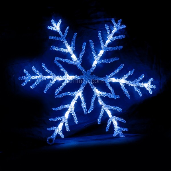 vriendelijk aardappel lexicon Verlichte sneeuwvlok zonne-energie koudwit 24 LED - Kerstverlichting -  Eminza