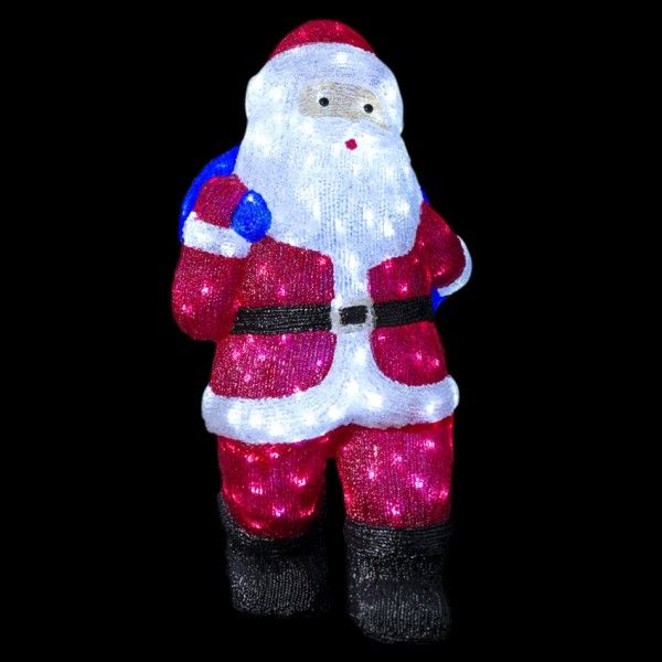 Decorazione Natalizia Luminosa a Babbo Natale con LED Bianchi per Interni ed Esterni Lights4fun 
