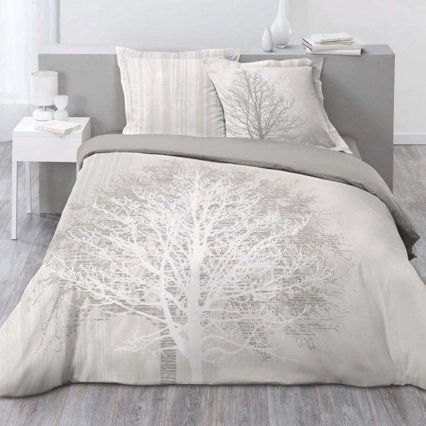 Funda nórdica y dos fundas almohada algodón (200 cm) Arbora Crudo - Ropa de cama - Eminza