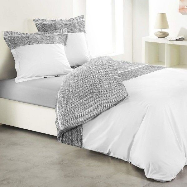 A tientas Residuos Señal Funda nórdica y dos fundas de almohadones algodón (260 cm) Carmina Blanco -  Ropa de cama - Eminza
