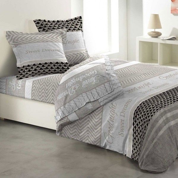 de sábanas 4 piezas cama de 160 cm % franela de algodón night Crudo - Ropa de cama - Eminza
