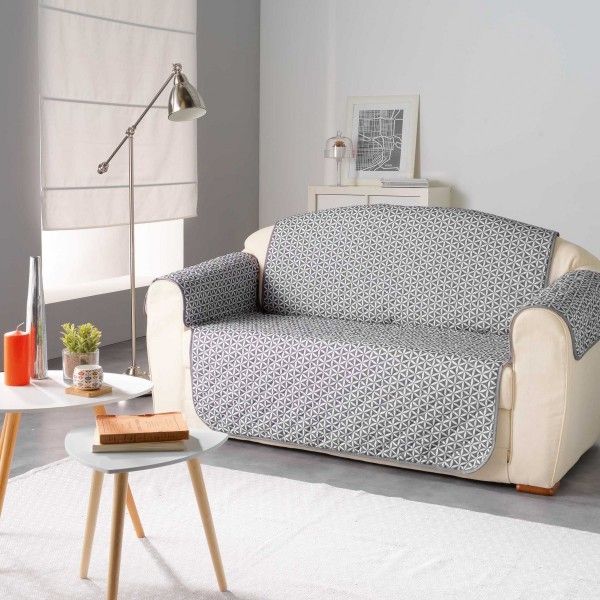 Funda para sofá 3 plazas Kiria Gris - Decoración textil - Eminza