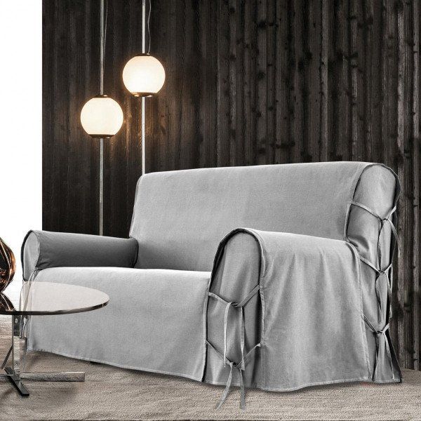 Funda de sofá 3 plazas Stella Gris - Decoración textil - Eminza