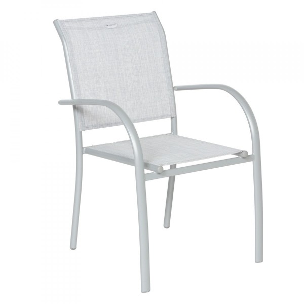 leugenaar Versnel Haiku Tuinstoel met armleuning stapelbaar - aluminium - Piazza - licht grijs -  Tuinset, tafel en stoelen - Eminza
