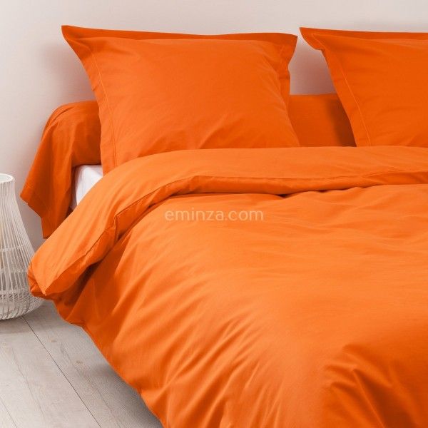 romantisch De layout Verbinding Dekbedovertrek katoen (240 cm) Felicie Oranje - Beddengoed - Eminza