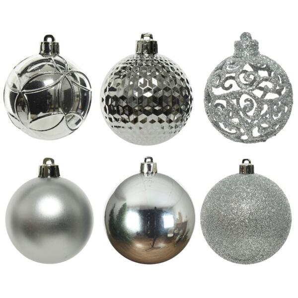 hipocresía hogar Mezquita Lote de 37 bolas de Navidad (D60 mm) Alpine mix Plata - Bola y decoración  para árbol - Eminza
