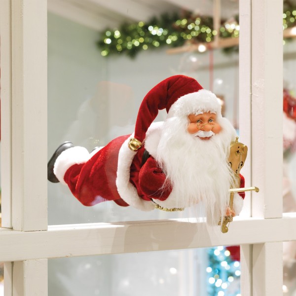 Vliegende kerstman bewegend 56 cm Kerstdecoratie voor de woning - Eminza