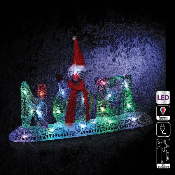 Frustrerend Aardewerk winnen Verlicht uithangbord "NOEL" met kerstman Veelkleurig 20 LED -  Kerstverlichting - Eminza
