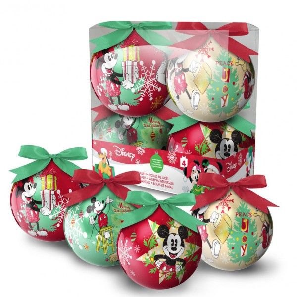 Lote de 4 bolas de Navidad Disney Mickey - Bola y decoración para árbol -  Eminza