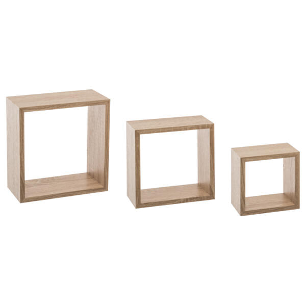 Lot de 3 étagères Cube Naturel Petit modèle