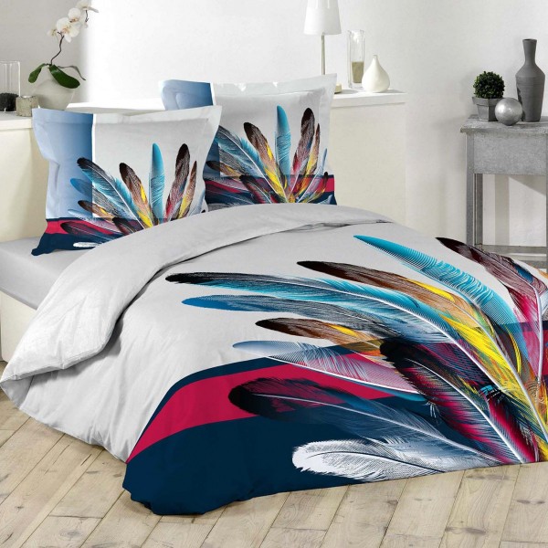 Confrontar Completamente seco Vislumbrar Funda nórdica y dos fundas de almohada algodón (240 cm) Multiplumas  Multicolor - Ropa de cama - Eminza