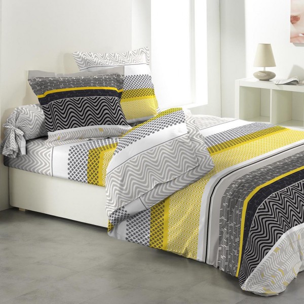 completo de sábanas en algodón 6 piezas Madox Amarillo - Ropa de cama - Eminza