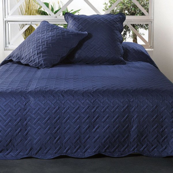 Couvre-lit et taies d'oreiller (230 x 250 cm) Californie Bleu