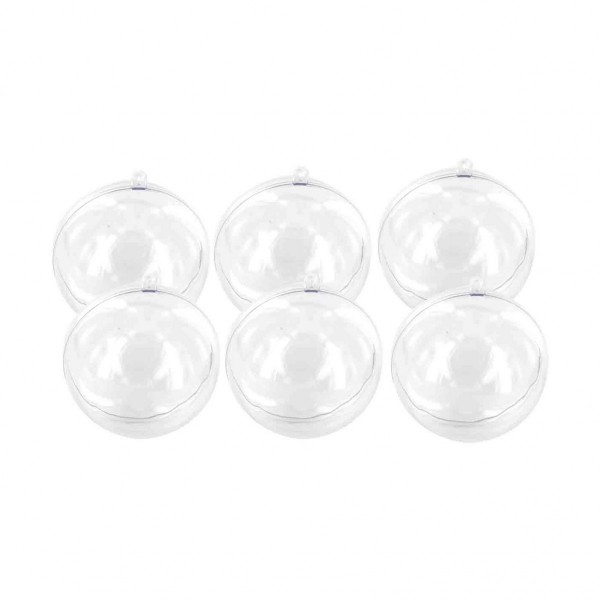 Set van 6 transparante kerstballen om te vullen cm Plexiglass - Kerstdecoratie maken - Eminza