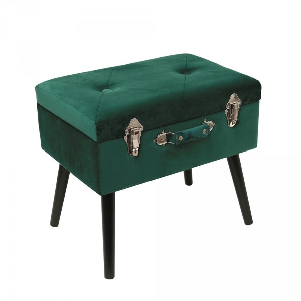 IlGruppone Pouf portaoggetti Contenitore Pieghevole poggiapiedi tavolino Tinta Unita Verde 38x38x38 cm 