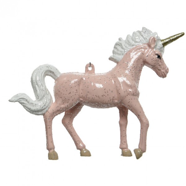 Einhorn Unicorn Glitzer Pailetten Figur Gold Baumschmuck Christbaumkugel Deko