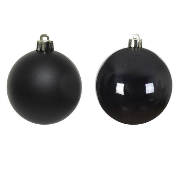 Lote de 6 bolas de Navidad (D80 mm) Alpine Negro
