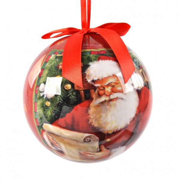plak Bereiken Origineel Kerstbal (D150 mm) Kerstman gesatineerd Rood - Kerstballen en  kerstversiering - Eminza