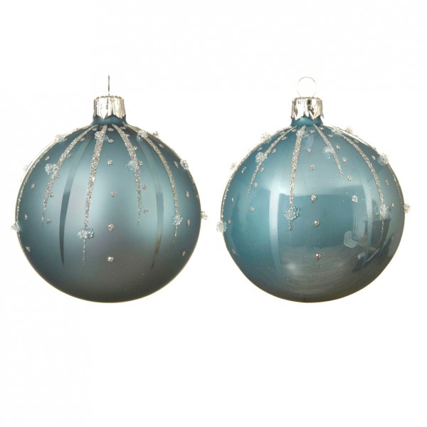 Eerste nationalisme Monet Set van 6 kerstballen (D80 mm) Goutella IJsblauw - Kerstballen en  kerstversiering - Eminza