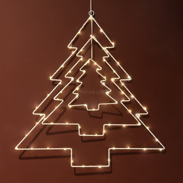 Foto Di Natale 3d.Albero Di Natale Luminoso 3d Bianco Caldo 75 Micro Led Decorazione Luminosa Eminza