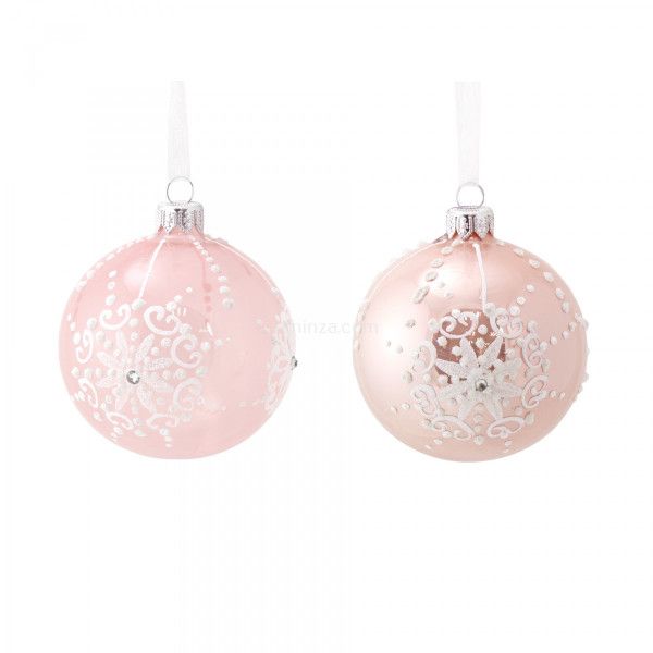statisch rijk Autonomie Set van 6 kerstballen (D80 mm) Old Noël Oud roze poederroze - Kerstballen  en kerstversiering - Eminza