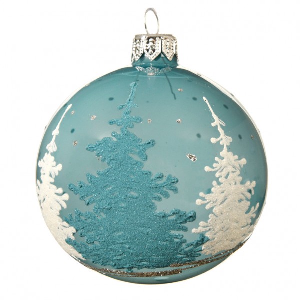 uitgebreid Messing Bijlage Set van 6 kerstballen (D80 mm) Sapina IJsblauw - Kerstballen en  kerstversiering - Eminza
