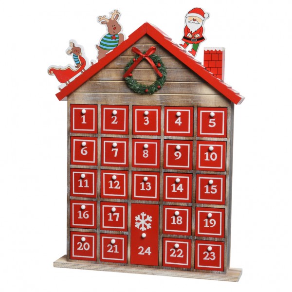 Calendario Adviento Casa con cajones - Calendario de Adviento Navidad -
