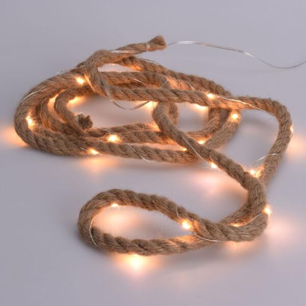 Catastrofe chocola Spotlijster Lichtsnoer touw Rope (batterij) Warm wit 30 LED - Kerstdecoratie voor de  woning - Eminza