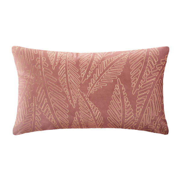 Coussin rectangulaire velours Or Tropic Rose blush