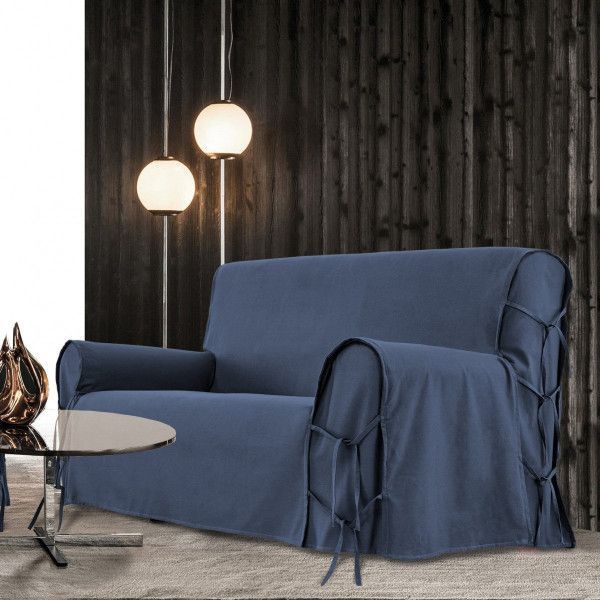 Funda para sofá 2 places Stella Azul - Decoración textil - Eminza