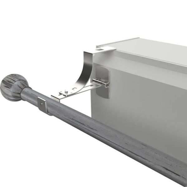 Support à tringle pour caisson de volet roulant (L135 / D20 mm) Argent mat  - Accessoire et tringle rideau - Eminza