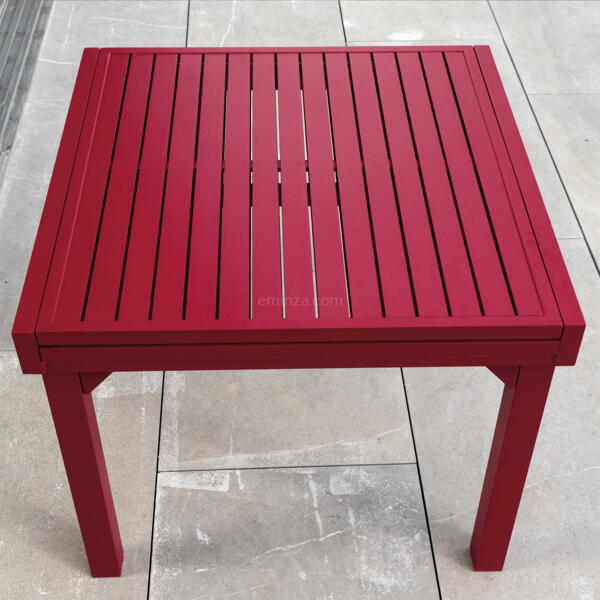 Schep Hedendaags toetje Tuintafel uitschuifbaar 8 personen Aluminium Murano (180 x 90 cm) - Rood -  Tuinset, tafel en stoelen - Eminza