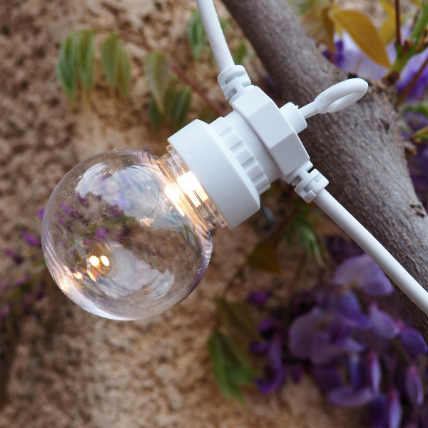 Aanpassing Vochtig salto Verlengstuk lichtsnoer Party Guinguette Transparante lampjes 6 m Warm wit  20 LED Koppelbaar - Outdoor Accessoires - Eminza