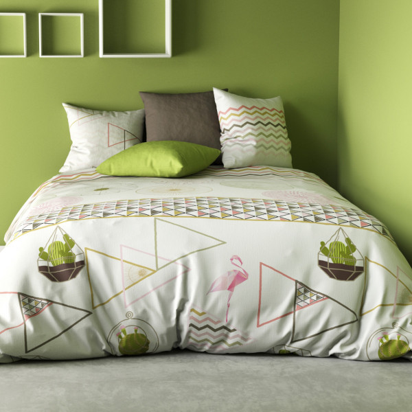 Funda nórdica dos fundas para en algodón (240 cm) Cactus Verde Ropa de cama Eminza