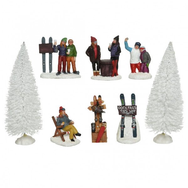 Accessori Natale.Set Di Figurine E Accessori Dopo La Sci Per Villaggio Villaggi Natalizi Eminza