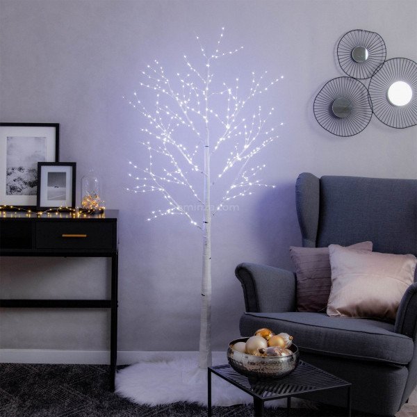 Bouleau lumineux Wills Micro LED H150 cm Blanc froid