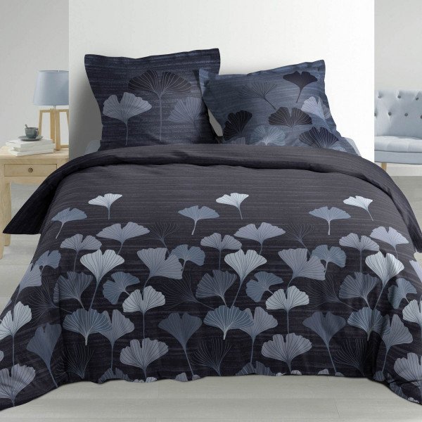 Polycoton King Sleepdown Parure de lit avec Housse de Couette et taies d'oreiller Motif Rayures Bleu Marine 230 x 220 cm