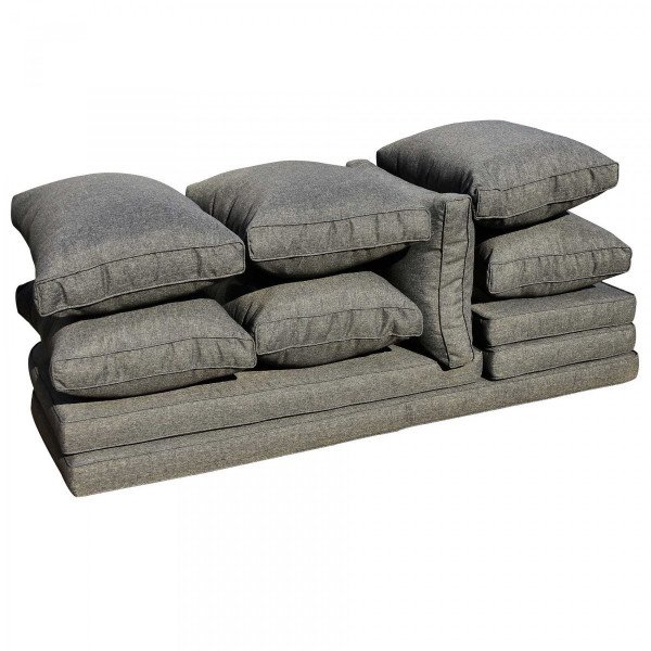 consumptie vaak Zwakheid Vervangende kussens voor loungeset Calvi 7 zitplaatsen - donker grijs -  Tuinset, tafel en stoelen - Eminza