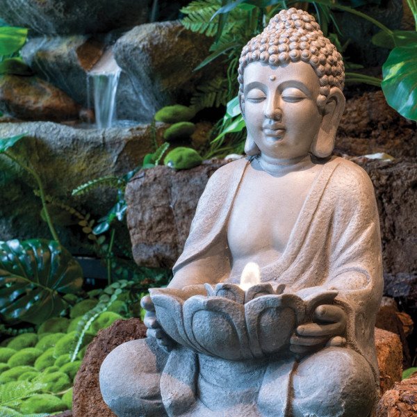 Waterornament Boeddha zen - Grijs Outdoor Accessoires - Eminza