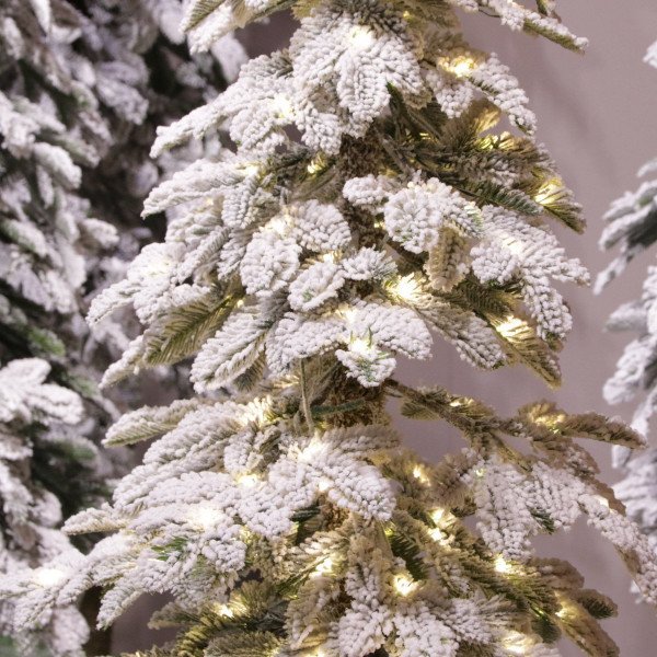 Árbol artificial de Navidad con luces Sierra Alto 180 cm Verde nevado - Árboles  artificiales y luminosos - Eminza