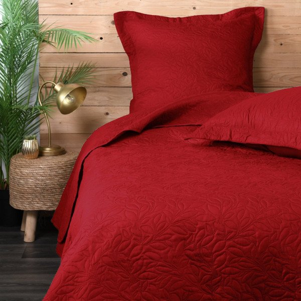 Couvre-lit et taies d'oreiller (260 x 240 cm) Cassandre Rouge