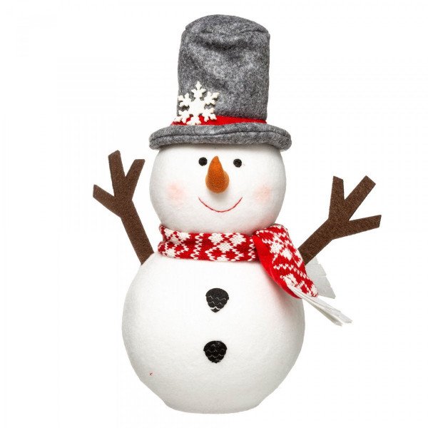 Bonhomme de neige Echarpe et chapeau H30 cm