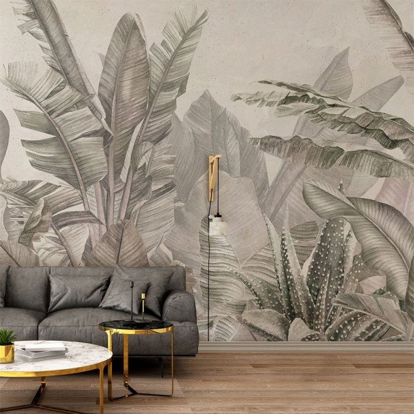 Décoration murale jungle adhésive (257 x 260 cm) Amazonia Soft Vert