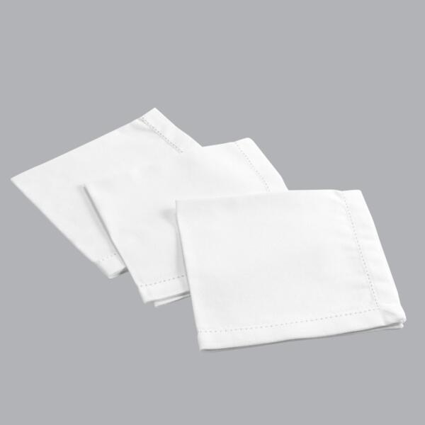 Lot de 3 serviettes coton Charline Blanc